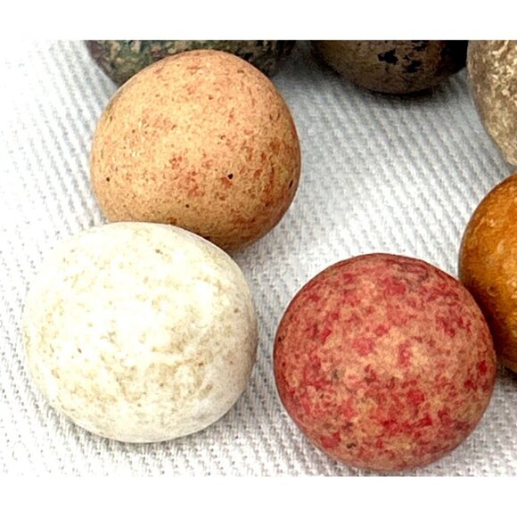 German Bennington Marbles Unglazed/Glazed 11mm-23mm Lot of 17 Antique - Picture 7 of 7